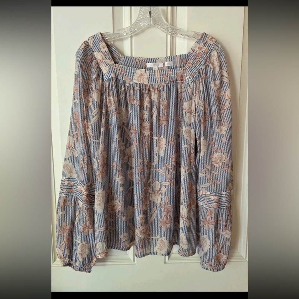 LC Lauren Conrad Floral Striped shirt